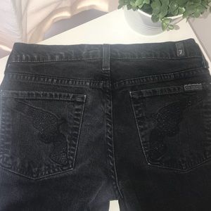 7FAMK Gun Pocket Black Bootcut Jeans